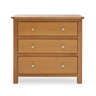 An Image of Bromley Oak 3 Drawer Chest Light Oak (Brown)