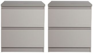 An Image of Habitat Jenson Gloss 2 Bedside Tables Set - Grey