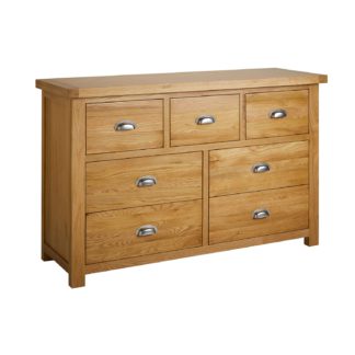 An Image of Woburn Oak 3 Over 4 Drawer Chest Brown