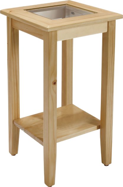 An Image of Argos Home 1 Shelf Solid Pine and Glass Top Telephone Table
