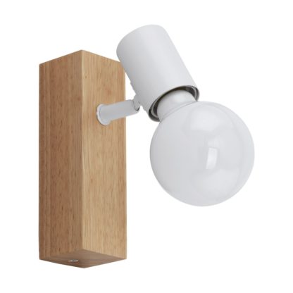 An Image of Eglo Townshend Wall Light - White and Oak