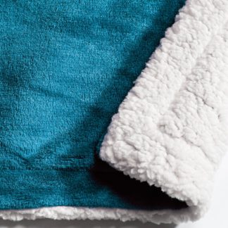 An Image of Sherpa Teal Throw Blue