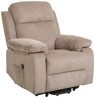 An Image of Argos Home Bradley Fabric Rise & Recline Chair - Natural