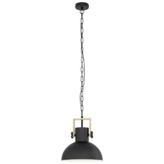 An Image of Eglo Lubenham Pendant Light - Black