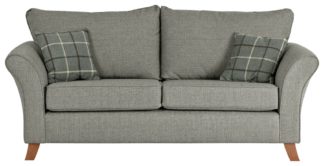 An Image of Argos Home Kayla 3 Seater Fabric Sofa - Light Grey