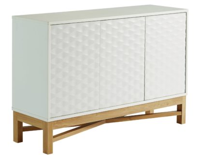 An Image of Habitat Zander Textured Large Sideboard -White/Oak Effect