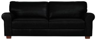 An Image of Habitat Salisbury 4 Seater Leather Sofa - Black