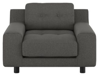 An Image of Habitat Hendricks Charcoal Herringbone Wool Mix Armchair