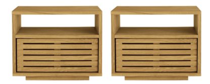 An Image of Habitat Max 2 Bedside Table Set - Oak