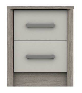 An Image of Grasmere 2 Drawer Bedside Table - White