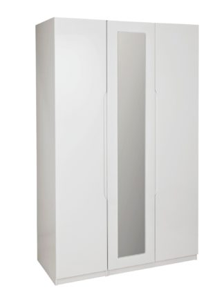 An Image of Legato 3 Door Wardrobe - White Gloss