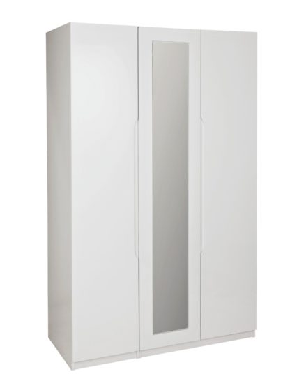 An Image of Legato 3 Door Wardrobe - White Gloss