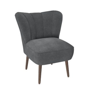 An Image of Abby Chenille Cocktail Chair - Charcoal Charcoal