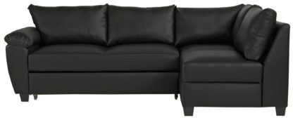 An Image of Argos Home Fernando Right Corner Sofa Bed - Black