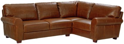 An Image of Habitat Salisbury Right Corner Leather Sofa - Tan