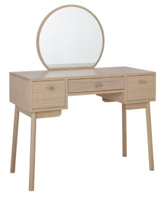 An Image of Habitat Moorlands 3 Drawer Dressing Table - Oak Veneer