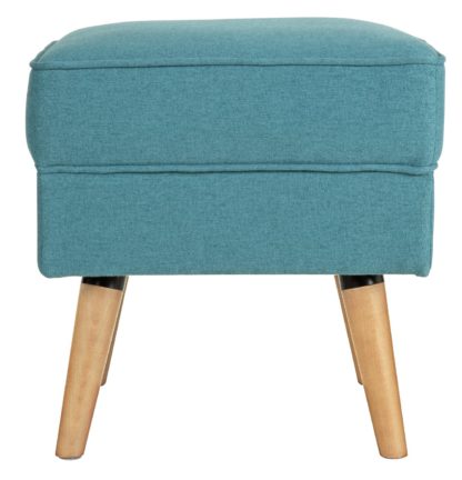 An Image of Habitat Callie Fabric Footstool - Teal