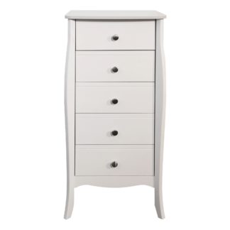 An Image of Baroque White 5 Drawer Chest White