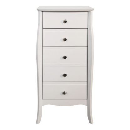 An Image of Baroque White 5 Drawer Chest White