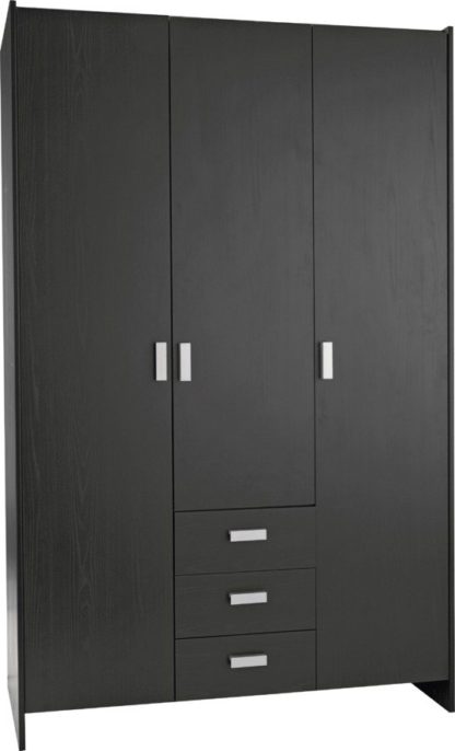 An Image of Argos Home New Capella 3 Door 3 Drawer Wardrobe - White