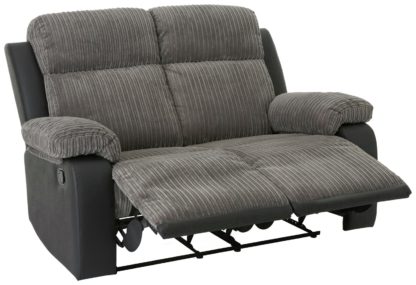 An Image of Argos Home Bradley 2 Seater Fabric Recliner Sofa - Charcoal