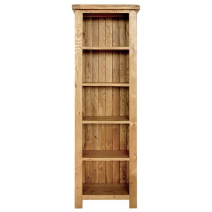 An Image of Aylesbury Oak Slim Bookcase Light Brown / Natural