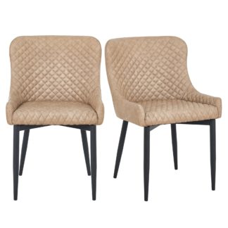 An Image of Montreal Set of 2 Dining Chairs Mink PU Leather Mink