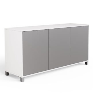 An Image of Frank Olsen Wireless Charging Sideboard - White & Grey