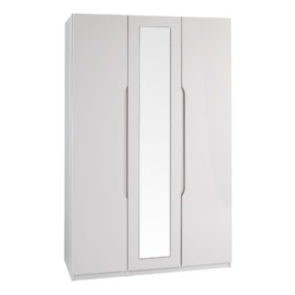 An Image of Legato Light Grey 3 Door Mirrored Wardrobe Cream