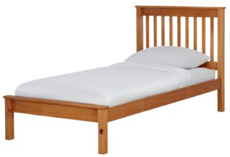 An Image of Habitat Aspley Single Bed Frame - Oak Stain