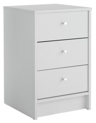 An Image of Habitat Malibu 3 Drawer Bedside Table - White