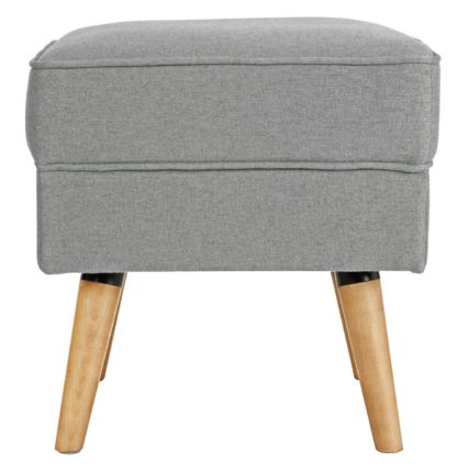 An Image of Habitat Callie Fabric Footstool - Light Grey