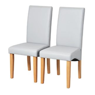 An Image of Habitat Pair of Skirted Dining Chairs - Grey