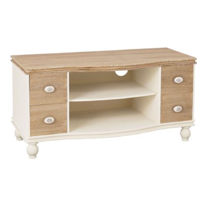 An Image of Jule TV Stand Cream and Brown