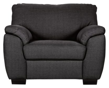 An Image of Argos Home Milano Fabric Chair and 3 Seater Sofa - Charcoal