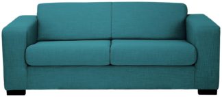 An Image of Habitat Ava Compact 3 Seater Fabric Sofa - Teal