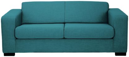 An Image of Habitat Ava Compact 3 Seater Fabric Sofa - Teal