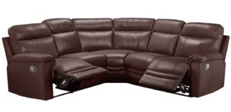 An Image of Argos Home Paolo Corner Manual Recliner Sofa - Brown