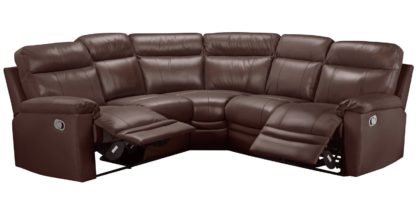 An Image of Argos Home Paolo Corner Manual Recliner Sofa - Brown