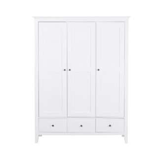 An Image of Lynton White Triple Wardrobe White