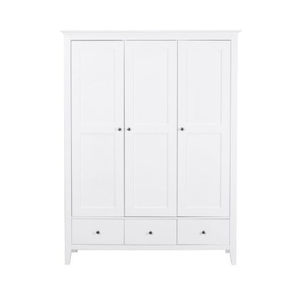 An Image of Lynton White Triple Wardrobe White