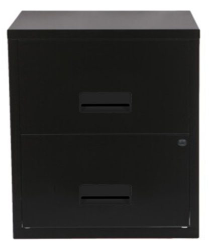 An Image of Pierre Henry A4 2 Drawer Filing Cabinet - Black