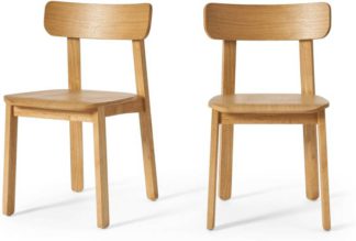 An Image of Asuna Set of 2 Dining Chairs, Oak