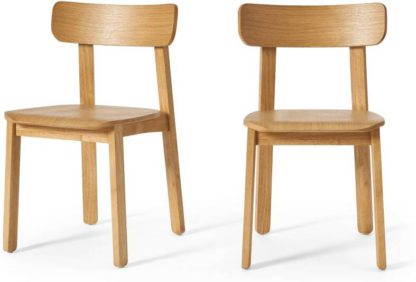 An Image of Asuna Set of 2 Dining Chairs, Oak