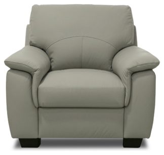 An Image of Argos Home Lukah Leather Mix Chair - Grey