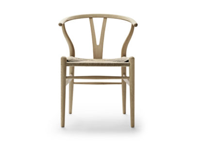 An Image of Carl Hansen & Søn Wishbone Chair CH24 Oiled Oak Frame Natural Paper Cord Seat