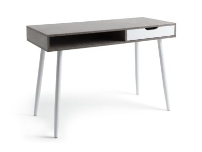 An Image of Habitat Concrete Style Office Desk - Grey