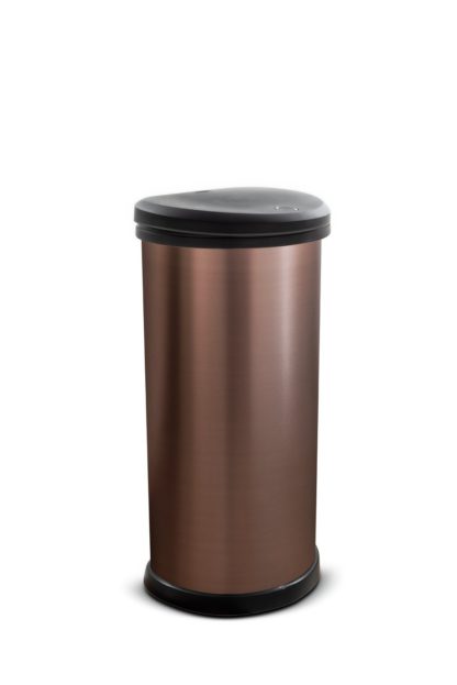 An Image of Curver 40 Litre Deco Touch Top Kitchen Bin - Rose Gold
