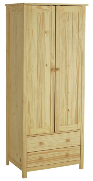 An Image of Habitat New Scandinavia 2 Door 2 Drawer Wardrobe - Pine