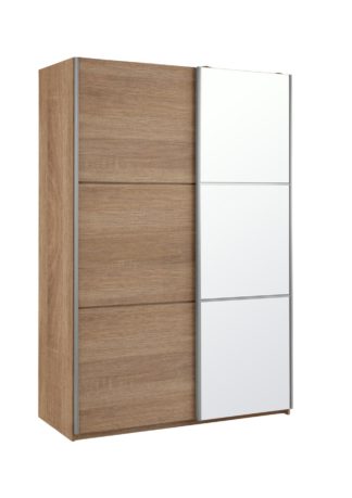 An Image of Habitat Holsted Medium Oak Effect & Mirror Wardrobe